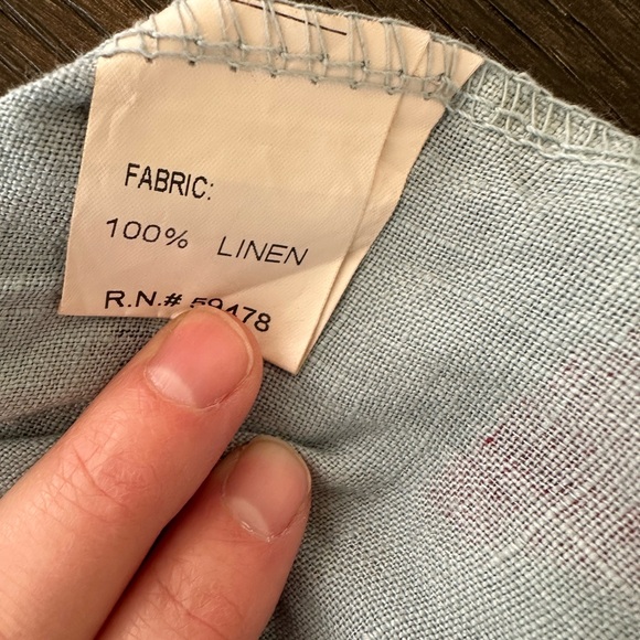 Bellambra Made in Italy Blue Linen Sleeveless V-neck Summer Dress Size S - Picture 5 of 5